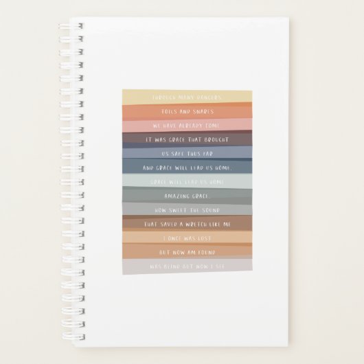 Amazing Grace Lyric Colorful Stripes Planner (Voorkant)