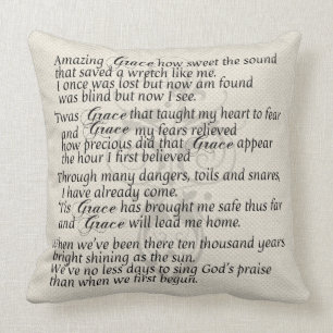 Amazing Grace Lyric Pillow Kussen