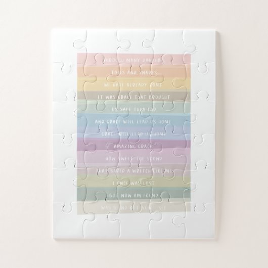 Amazing Grace Lyric Rainbow Colorful Art Legpuzzel (Verticaal)
