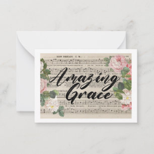 Amazing Grace - Origineel Bladmuziek Notitiekaartje