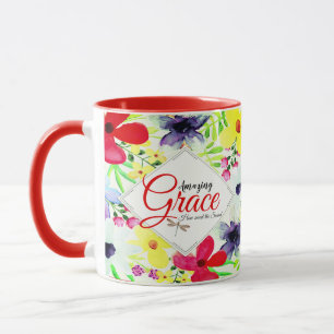 Amazing Grace Personalized floral Mok