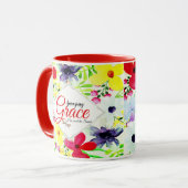 Amazing Grace Personalized floral Mok (Voorkant links)