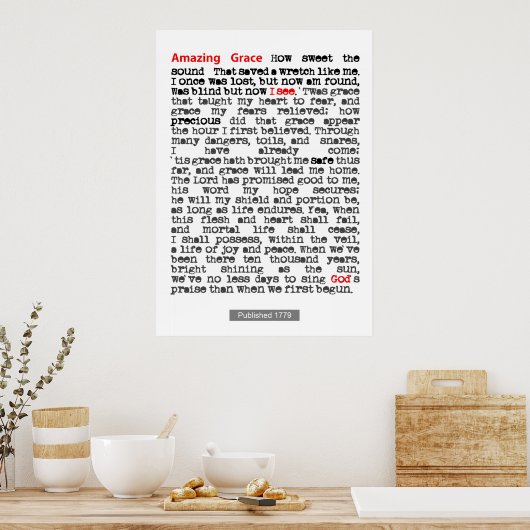 Amazing Grace Poster (Keuken)