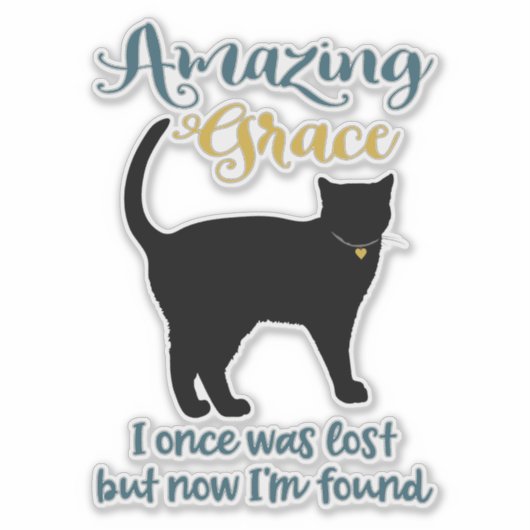 Amazing Grace Rescue Cat Sticker (Voorkant)