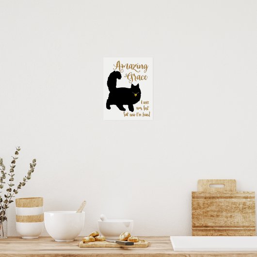 Amazing Grace Rescued Cat Poster (Keuken)