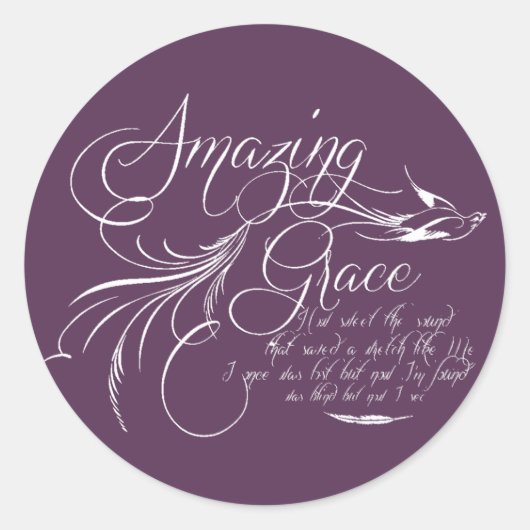 Amazing Grace Ronde Sticker (Voorkant)