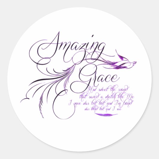 Amazing Grace Ronde Sticker (Voorkant)