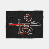 Amazing Grace Tattoo Bloedend Hart Fleece Deken (Voorkant (Horizontaal))