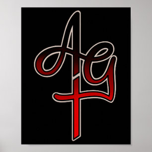 Amazing Grace Tattoo Bloedend Hart Poster