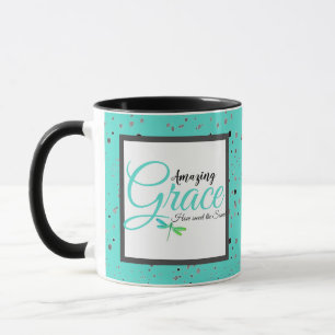 Amazing Grace  turquoise en zwart Mok