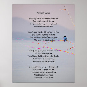 Amazing Grace Uplifting Comforting Hymn Kingfisher Poster
