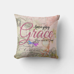 Amazing Grace vintage roze Kussen