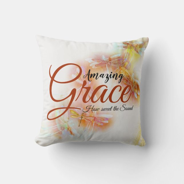 Amazing grace waterverf libellen kussen (Voorkant)