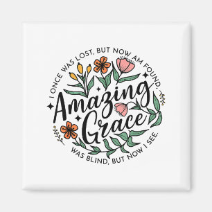 Amazing Grace Wilde Bloem Christelijke Jezus Geluk Magneet