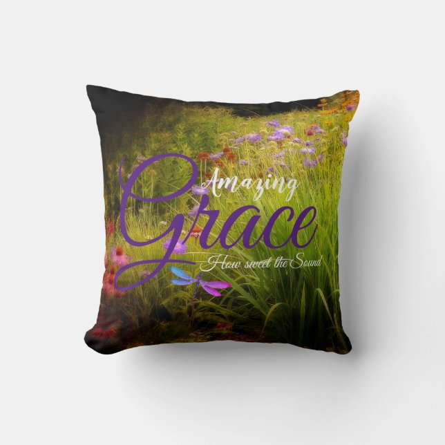 Amazing Grace wilde bloemen kussen (Voorkant)