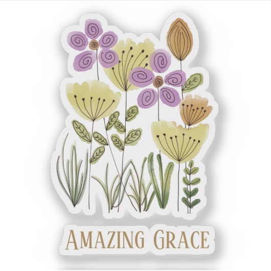 Amazing Grace Wildflowers Sticker (Voorkant)