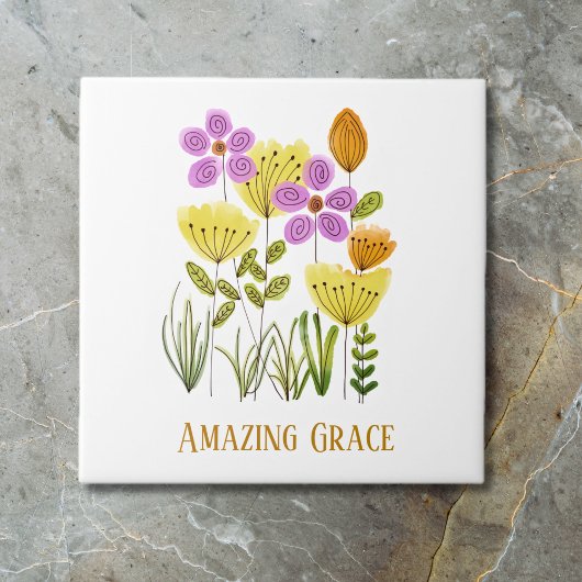 Amazing Grace Wildflowers Tegeltje