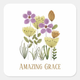 Amazing Grace Wildflowers Vierkante Sticker