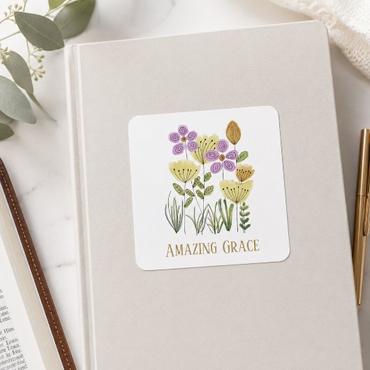 Amazing Grace Wildflowers Vierkante Sticker