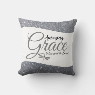 Amazing Grace zilveren glinsterende Worp Kussen