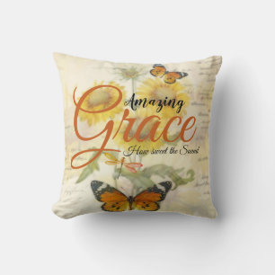 Amazing Grace Zonnebloemen en vlinder Kussen
