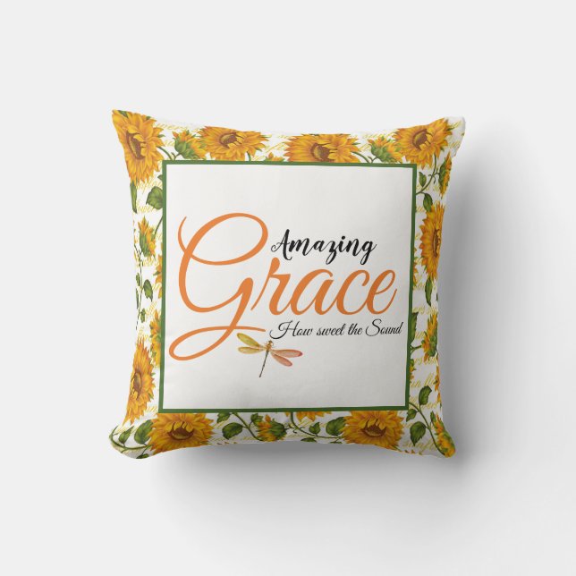 Amazing Grace Zonnebloemen  Kussen (Voorkant)