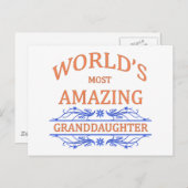 Amazing Granddochter Briefkaart (Voorkant / Achterkant)