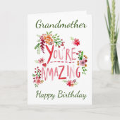 AMAZING **GRANDMOTHER** OP UW BIEDDAAGKAART KAART (Voorkant)