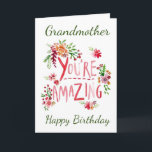 AMAZING **GRANDMOTHER** OP UW BIEDDAAGKAART KAART<br><div class="desc">STUURT "UW GRONDMOEDER" EEN "VERMAKKELIJKE KAART" EN U KUNT HAAR LEEFTIJD TOEVOEGEN ALS U ALTIJD OP MIJN KAARTEN WILT. BEDANKT VOOR EEN VAN MIJN ACHT STORES!</div>