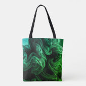 Amazing Green + Dark Green Swirls on This Reusable Tote Bag (Achterkant)