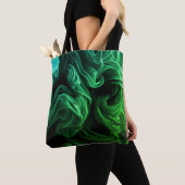 Amazing Green + Dark Green Swirls on This Reusable Tote Bag (Dichtbij)