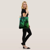 Amazing Green + Dark Green Swirls on This Reusable Tote Bag (Op model)