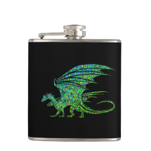 Amazing Green Dragon Mosaic Heupfles