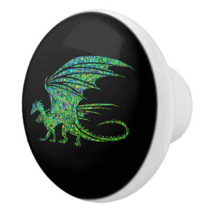Amazing Green Dragon Mosaic Keramische Knop