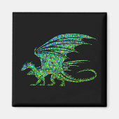 Amazing Green Dragon Mosaic Magneet (Voorkant)