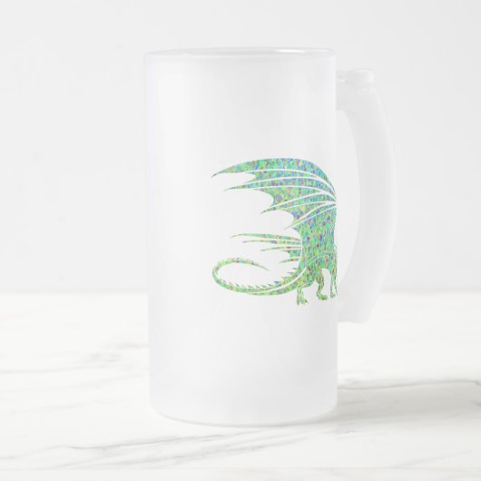 Amazing Green Dragon Mosaic Matglas Bierpul (Voorkant rechts)