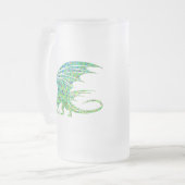 Amazing Green Dragon Mosaic Matglas Bierpul (Voorkant links)