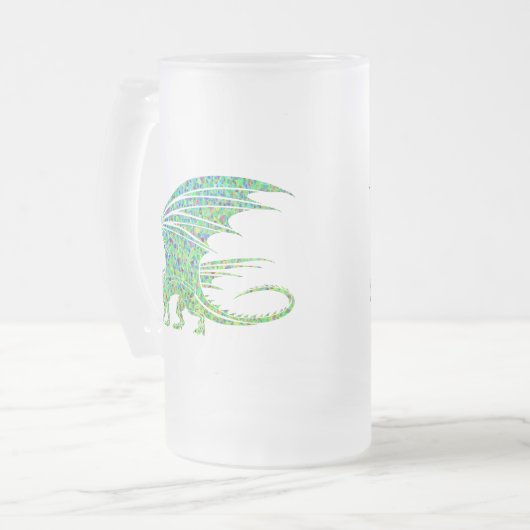 Amazing Green Dragon Mosaic Matglas Bierpul (Voorkant links)