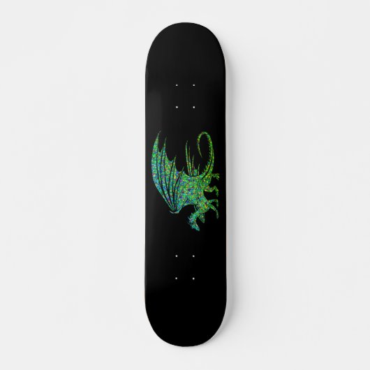 Amazing Green Dragon Mosaic Persoonlijk Skateboard (Voorkant)