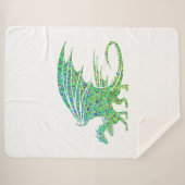 Amazing Green Dragon Mosaic Sherpa Deken (Voorkant (horizontaal))
