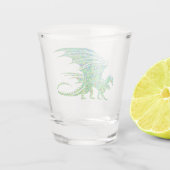 Amazing Green Dragon Mosaic Shot Glas (Achterkant)