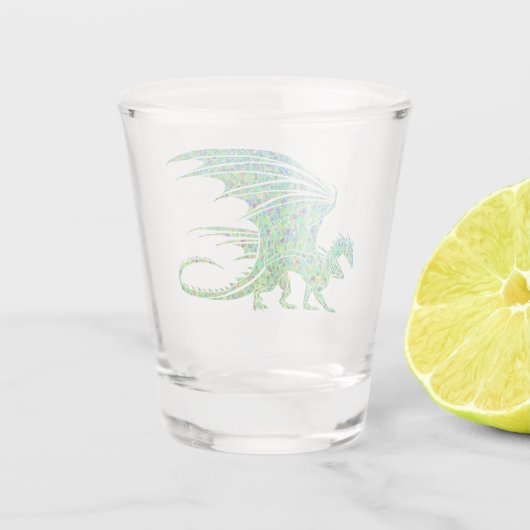 Amazing Green Dragon Mosaic Shot Glas (Achterkant)