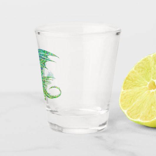 Amazing Green Dragon Mosaic Shot Glas (Rechts)