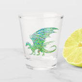 Amazing Green Dragon Mosaic Shot Glas (Voorkant)