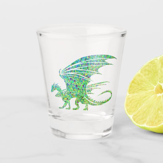 Amazing Green Dragon Mosaic Shot Glas (Voorkant)