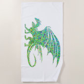 Amazing Green Dragon Mosaic Strandlaken (Voorkant)