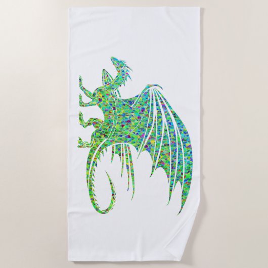 Amazing Green Dragon Mosaic Strandlaken (Voorkant)