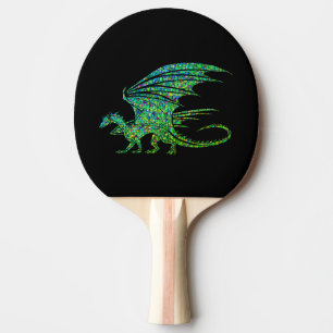 Amazing Green Dragon Mosaic Tafeltennisbatje