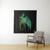 Amazing Green Dragon Mosaic Wandkleed (In Situ (horizontaal))