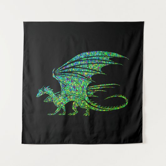Amazing Green Dragon Mosaic Wandkleed (Voorkant)